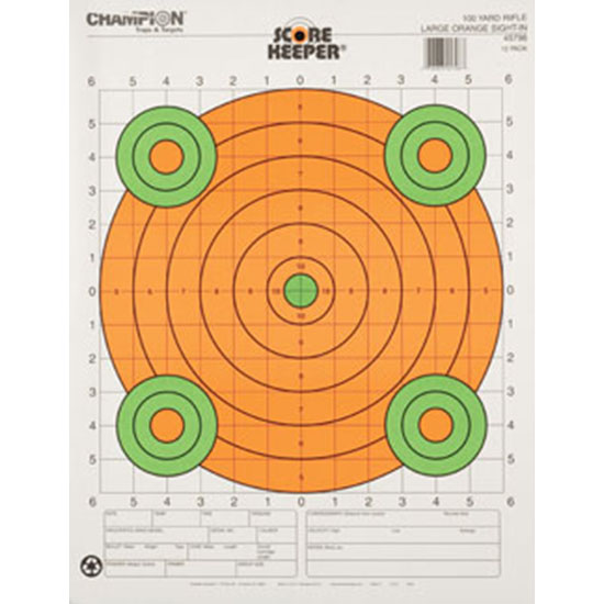 CHAMP 100YD SIGHT IN LARGE ORANGE 12PK - Hunting Accessories